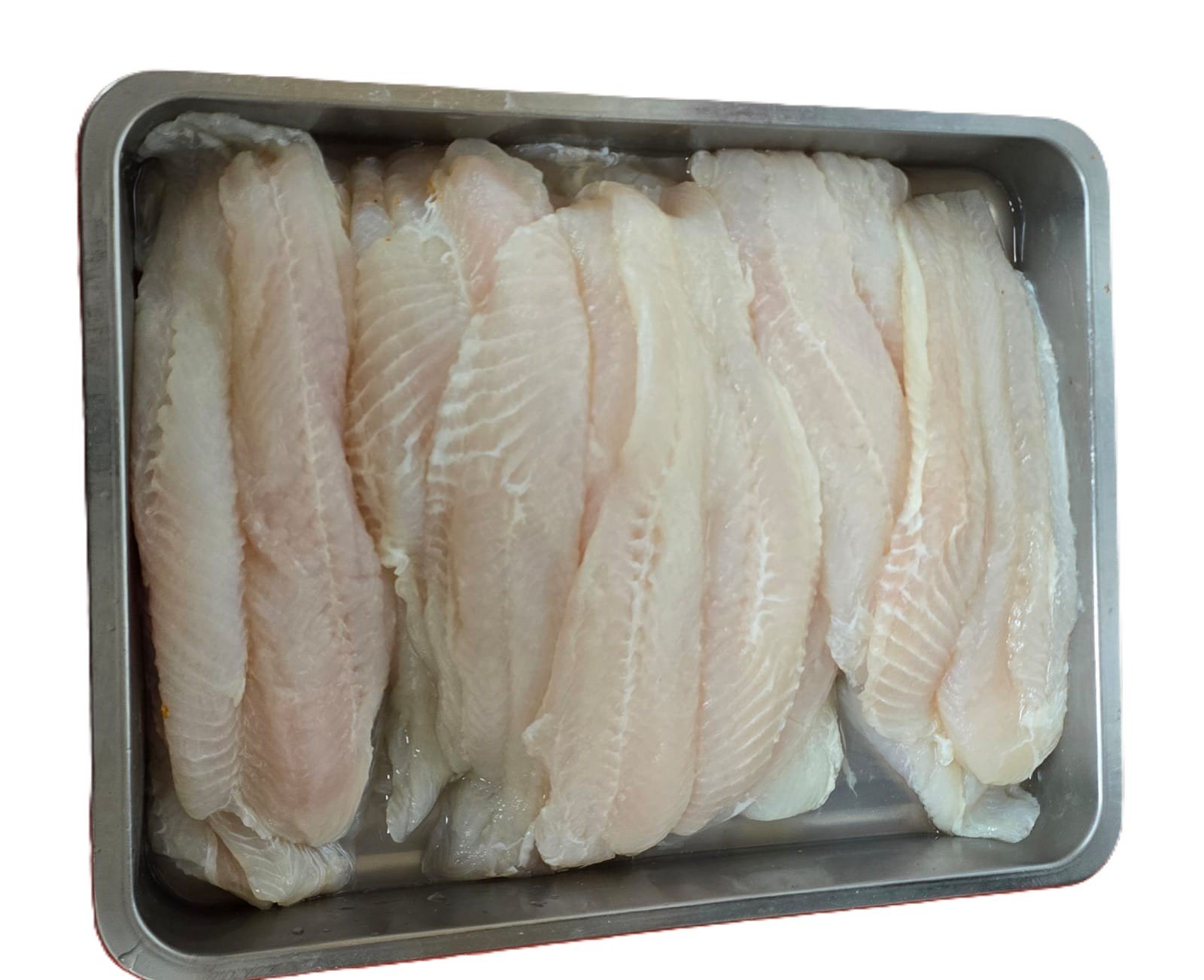 Marinated chicken breasts in a butcher's tray