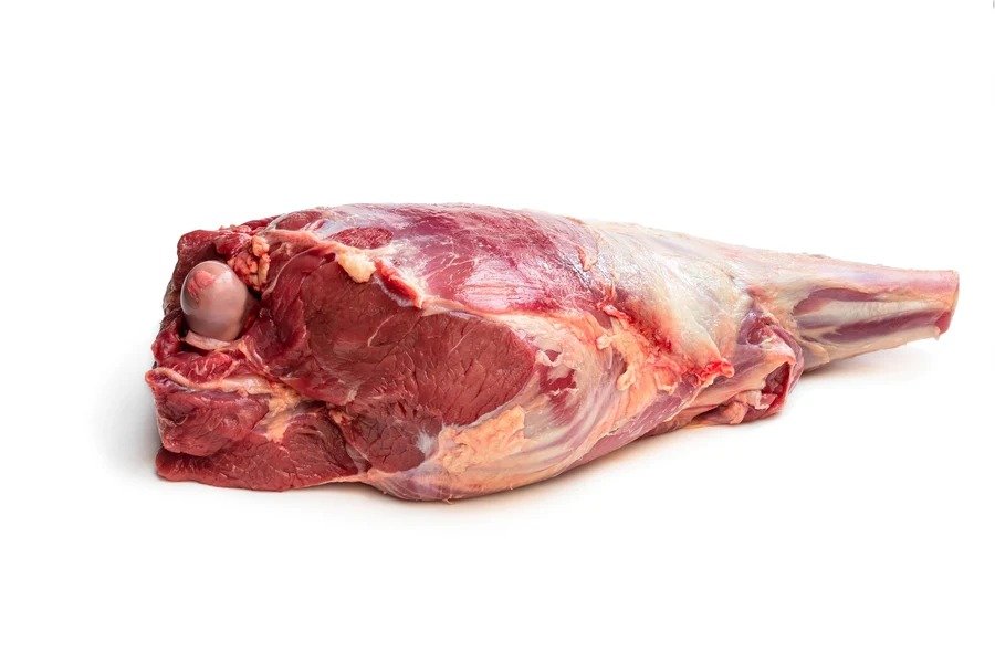 Fresh lamb chops in a butcher's tray
