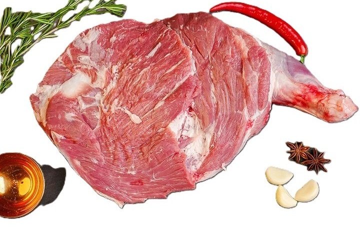 Fresh lamb chops in a butcher's tray