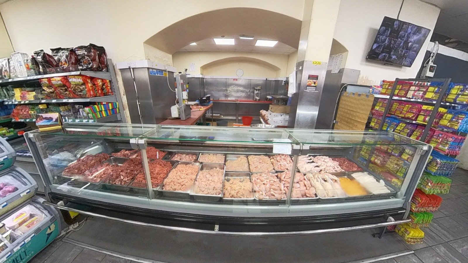 Fresh halal meat counter
